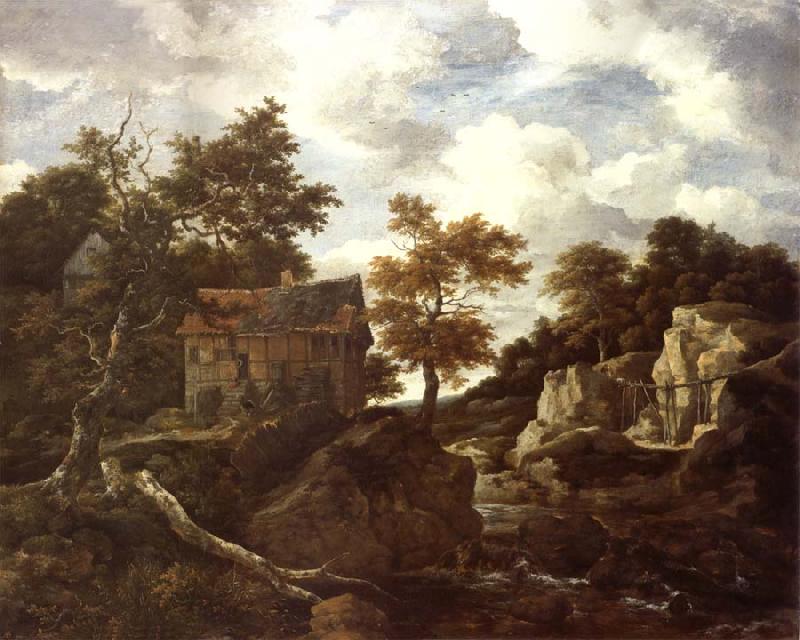REMBRANDT Harmenszoon van Rijn Rocky Landscape Germany oil painting art
